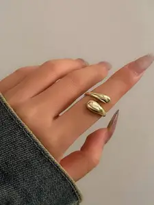 Jewels Galaxy Gold Plated Midi Adjustable Finger Rings