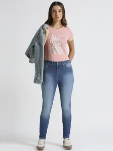 Pepe Jeans Women Skinny Fit High-Rise Heavy Fade Stretchable Jeans