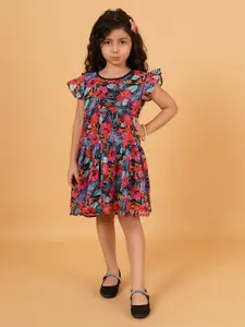 Creative Kids Floral Print Fit & Flare Dress