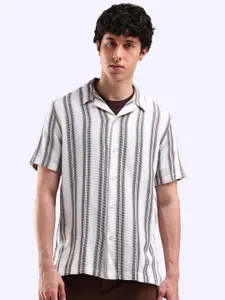 Flying Machine Men Multi Stripes Opaque Striped Casual Shirt