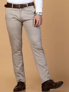 Berkshire Men Solid Smart Slim Fit Formal Trousers