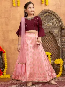 BAESD Girls Embroidered Ready to Wear Lehenga & Blouse With Dupatta