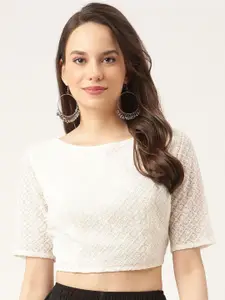 Studio Shringaar Embroidered Short Sleeve Saree Blouse