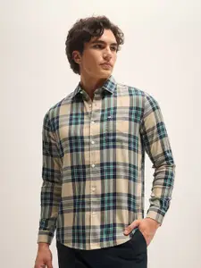 THE BEAR HOUSE Men Slim Fit Tartan Checks Casual Shirt