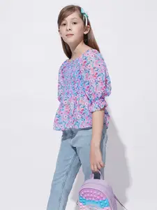Vero Moda Girls Floral Printed Round Neck Top