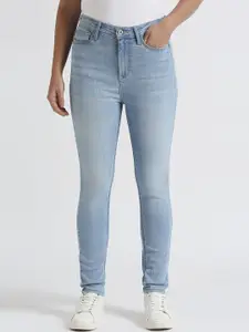 Pepe Jeans Women Dion Skinny Fit High-Rise Heavy Fade Stretchable Jeans