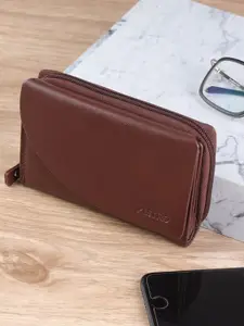 Metro Women Textured Leather Zip Around Wallet