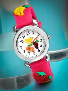 Stoln Girls Pink Round Dial Analog Watch