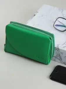 Metro Women Textured Leather Zip Around Wallet