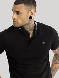 Snitch Men High Neck Slim Fit T-shirt