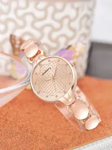DressBerry Women Embellished Dial & Bracelet Style Straps Analogue Watch HOBDB-304-RG