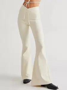 LULU & SKY Women Overlap-waist Flared Jeans