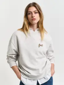 GANT Women Printed Round Neck Sweatshirt