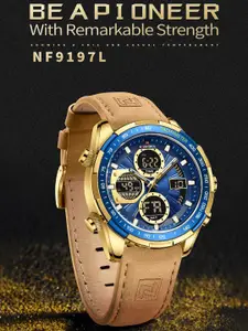 Naviforce Men Dial & Leather Bracelet Style Straps Analogue Multi Function Watch NF9197L GBEYBN