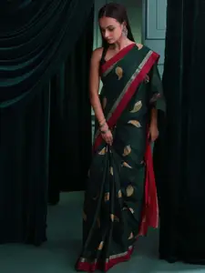 Indethnic Woven Design Zari Pure Cotton Jamdani Saree