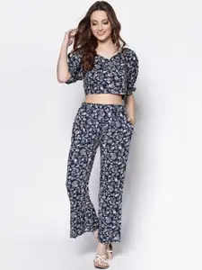 Sera Printed Short Sleeve Top & Trouser Co-Ords