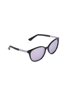 GUESS Women Oval Sunglasses with UV Protected Lens GU7390 01C 58 S-Silver