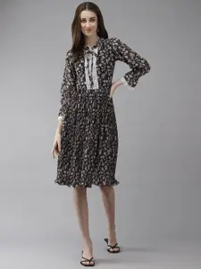 BAESD Floral Print Georgette Blouson Dress