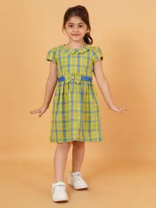 Creative Kids Checked Cold-Shoulder Fit & Flare Dress