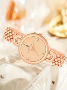 Imperious- The Royal Way Women Embellished Dial & Stainless Steel Bracelet Style Straps Analogue Chronograph Watch