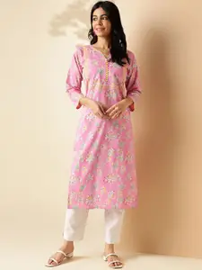 Vbuyz Women Floral Embroidered Sequinned Floral Kurta