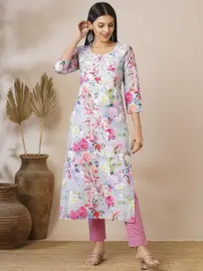 Anni Designer Women Floral Printed Thread Work Kurta