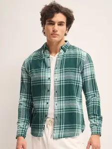 THE BEAR HOUSE Men Slim Fit Tartan Checks Opaque Checked Casual Shirt