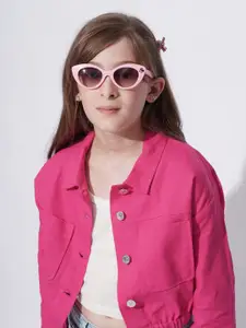 Vero Moda Girls Spread Collar Solid Cotton Casual Shirt