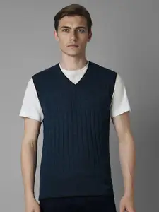 Louis Philippe Men Checked Sweater Vest