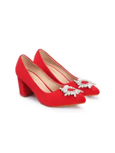 CORSICA Embellished Block Heel Pumps
