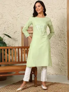 W Women Thread Work Kurta