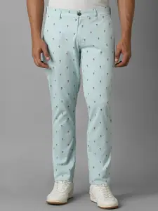 Louis Philippe Sport Men Polka Dot Printed Slim Fit Trousers