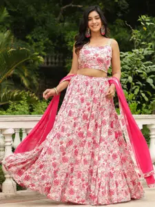 Janasya Printed Ready to Wear Lehenga & Blouse With Dupatta