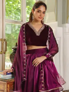 Janasya Embroidered Ready to Wear Lehenga & Blouse With Dupatta