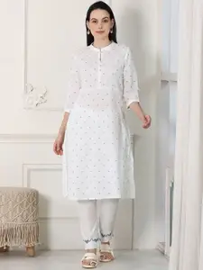 W Women Geometric Sequinned Kurta