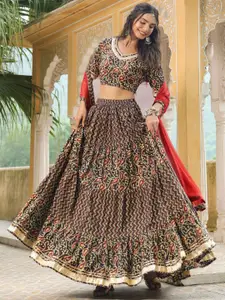 Janasya Printed Ready to Wear Lehenga & Blouse With Dupatta