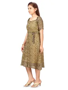 BAESD Animal Print A-Line Midi Dress