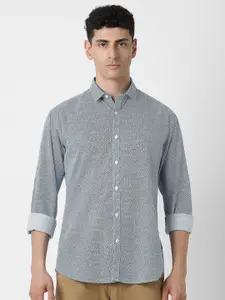 V Dot Men Slim Fit Opaque Printed Party Shirt