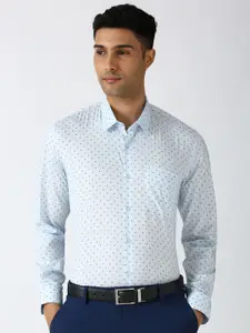 Peter England Men Slim Fit Opaque Printed Formal Shirt