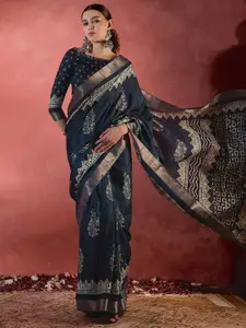 Saree mall Bagh Zari Silk Blend Sungudi Sarees