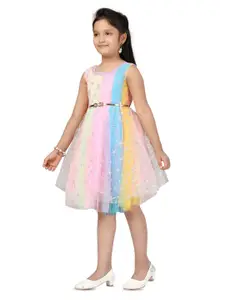 BAESD Floral Print Net Fit & Flare Dress