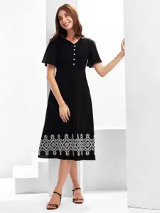 Selvia Crepe A-Line Midi Dress