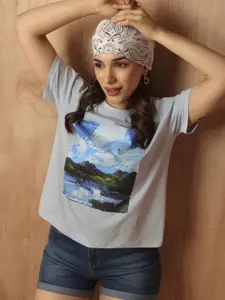 The Roadster Lifestyle Co Graphic Printed Cotton T-Shirt