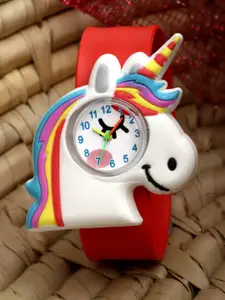 Stoln Girls Red Unicorn Shaped Dial Analog Watch