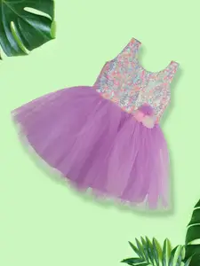 MeeMee Girls Sequinned Fit & Flare Dress