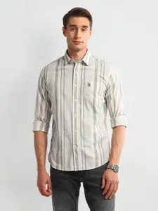 U.S. Polo Assn. Denim Co. Men Classic Slim Fit Opaque Striped Casual Shirt