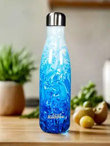 Smily Kiddos Blue & White Abstract Stainless Steel Double Wall Vacuum Water Bottle 500ml
