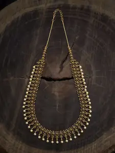 Kushal's Fashion Jewellery Copper Gold-Plated Antique Necklace
