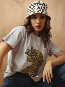 The Roadster Lifestyle Co Graphic Printed Oversized Cotton T-Shirt