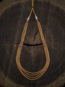 Kushal's Fashion Jewellery Gold-Plated Artificial Stones Antique Necklace